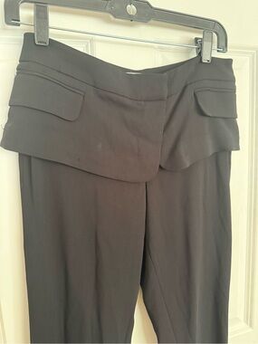 A.L.C. Black Smith Pants Peplum Mini Skirt Statement Size 0 NWT